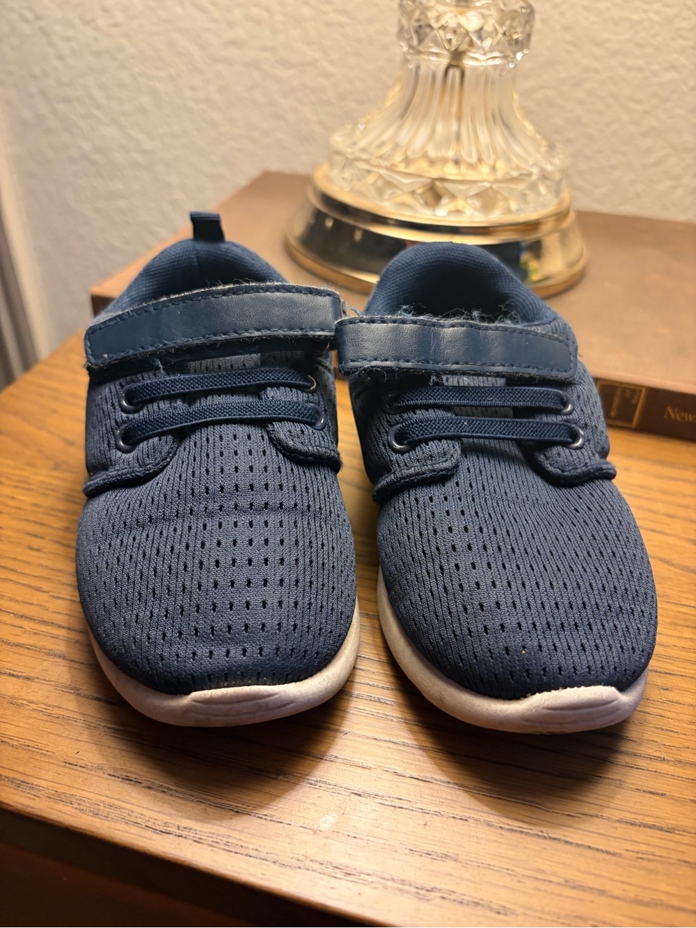 Kids Navy Blue Slip-On Athletic Sneakers